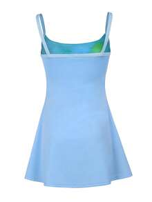 Womens Sexy Casual Suspender Short Dress Fashion Contrast Color U-Neck Stitching Hollow Backless A-Line Dress Chic / Comfortable - 彩色 - 查看 7