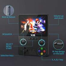Nëw X6 Händhëld HD Duäl Jôystickër PSP7 "Rëtrô ëmulätôr Bôxing ëmpërôr GBä ärcädë - 黑色 - 查看 5