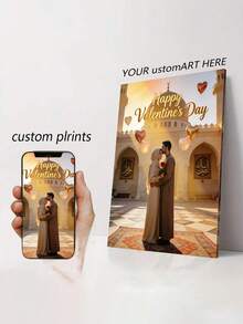 可定制木框帆布墙画 - 个性化家庭肖像和动态照片,印刷精美,适合客厅、卧室或家庭办公室装饰,营造温馨的房间氛围,高品质复制装裱帆布画 - 彩色 - 查看 5