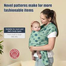 Anecoes - Portabebés con diseño de lunares diseño de manos libres para bebé tela suave y cómoda para recién nacidos y s pequeños de 7 a 35 libras - Verde - Ver 5