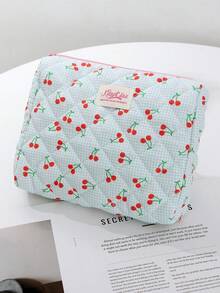 1件/套 格纹樱桃印花绗缝化妆包 大容量化妆包 化妆包套装 拉链多功能收纳包 适用于化妆品、护肤品、口红、防晒霜、护手霜、发夹、卫生巾、耳机、相机、硬币、钥匙、小物件 化妆包 化妆品收纳包 化妆盒 洗漱包 化妆收纳包 洗漱包 旅行化妆包 - 彩色 - 查看 6