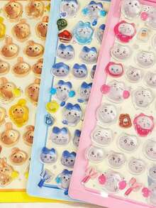 3D可爱胶水小霸兔装饰贴纸，3D贴纸，可用于手部、水瓶、桌面、礼品等，多功能儿童装饰贴纸（部分款式可能存在色差，随机发货） - 彩色 - 查看 3