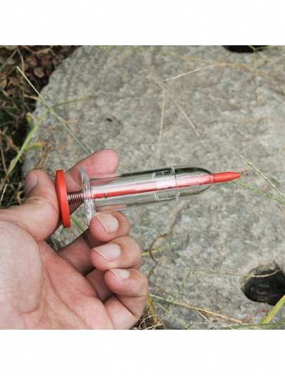 1pc Mini Syringe-Type Manual Seeder - Press-To-Sow Seed Dispenser For Small Seeds, No Digging Needed For Seedling & Vegetable Sowing