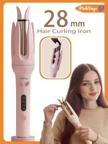 PinkSings One-Key Automatic Hair Curler With 28mm Barrel, Left & Right Auto Curler Wand With 4 Temperature Modes, Negative Ion Generator, Intelligent Timer & Sensor, Auto Shut-Off - Pink - View 13