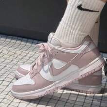 Nike Women's DUNK Casual Sneakers, Versatile Sports Shoes, Skateboard Shoes - White/Pink - View 7
