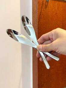 1pc Premium Quality Korean Style Stainless Steel Long Handle Non-Stick Rice/Dessert Spoon - Silver - View 3