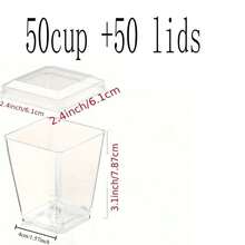 100pcs/50pcs/30pcs/25pcs/10pcs Disposable Square Lid Dessert Cups, Ice Cream Cups, Chocolate Milk Cups - Perfect For Desserts, Mousse, Pudding At Home, Office, Wedding, Party, Birthday, Picnic, Baking, Graduation, Gifts For Friends, New Year Decorations - Transparent - View 16