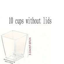 100pcs/50pcs/30pcs/25pcs/10pcs Disposable Square Lid Dessert Cups, Ice Cream Cups, Chocolate Milk Cups - Perfect For Desserts, Mousse, Pudding At Home, Office, Wedding, Party, Birthday, Picnic, Baking, Graduation, Gifts For Friends, New Year Decorations - Transparent - View 17