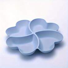 Heart-Shaped Divided Fruit Plate, Reusable Nut, Candy, Snack And Dessert Plate With 4 Compartments, Heart-Shaped Party Snack Tray Multi-Function Divided Snack Bowl Box Condiment Appetizer Plate, Multi-Grain French Fries Dipping Sauce Fruit Candy And Nut Dessert Storage Box, Reusable Plastic Dessert Plate - Multicolor - View 9