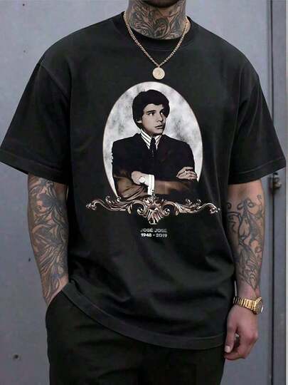 ofertas y liquidacionesCamiseta conmemorativa retro de José José para hombre, manga corta, cuello redondo, informal, primavera/verano, % algodón, 220 g de grosor.playera de hombretops sudaderas para mujerLoose, casual and versatile top-shirtsummer