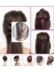 6PCS Hair Styling Comb Set, Comb, Pointed Tail Comb Edge Brush, Hair Tail Tool Weaving Tool Ring, Rubber Band Cutter - Multicolor - View 3