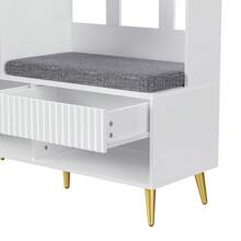 Hallway Wardrobe Kit, Shoe Cabinet, 4 Wardrobe Hooks, Two Drawers And 1 Door, White, 100 Lx35 Wx180 H Cm - White - View 6