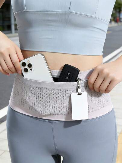 Women's Running Waist Pack With Phone Compartment - Breathable Running Waist Belt, Large Capacity, Multiple Compartments To Hold Phone And Other Essentials, Suitable For Hiking, Travel, Gym - Adjustable Strap, Zipper Compartments, Black, Hiking Gear, Running Gear, Minimalist Design, Breathable Material