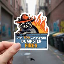 3英寸“只有你能阻止垃圾箱起火”浣熊乙烯基贴纸。鼓励文字幽默彩虹趣味励志贴纸。适用于员工、经理和同事 | 完美的隔间装饰、工作搞笑礼物或激励提醒 | 防水耐用乙烯基材质，可用于笔记本电脑、水瓶、手机、行李箱、车窗等。您也可以将其粘贴在任何您想要的地方！ - 1pc - 查看 12