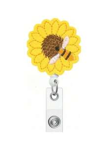 Retractable Rhinestone Sunflower Badge Reel Clip, Suitable For Nurses, Doctors, Office Personnel - C-Yellow - View 12