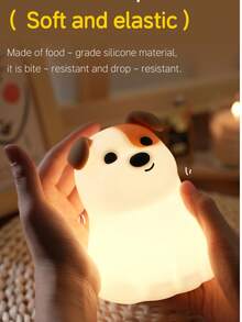 7-Color Adjustable Brightness Dog LED Night Light With 30-Minute Timer, 3 Dimming Levels, USB Rechargeable Bedside Lamp For Bedroom Decor - Multicolor - View 4