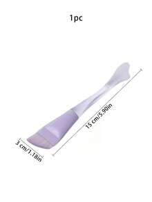 1/2支装美容院泥面膜粉底平头鱼尾硅胶化妆刷美容面膜长柄透明硅胶面膜 - 彩色 - 查看 2