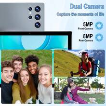 Qetupa Z50 10.1 英寸 Android 15 平板电脑，MTK8183 八核 2.0GHz 处理器，6GB RAM + 128GB ROM（支持 1TB SD 卡扩展），1280*800 高清 IPS 触摸屏，5MP 前置摄像头 + 8MP 后置摄像头，6000mAh 电池，802.11ax Wi-Fi 6，蓝牙 5.2，GPS，Type-C 充电端口。 - 藍色 - 查看 4