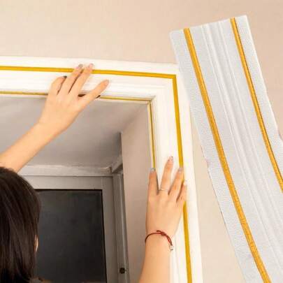 1pc 230cm/Roll 3D Foam Wall Trim Strip Sticker Self-Adhesive Waterproof Ceiling Floor Waist Line Sticker Decorative Skirting