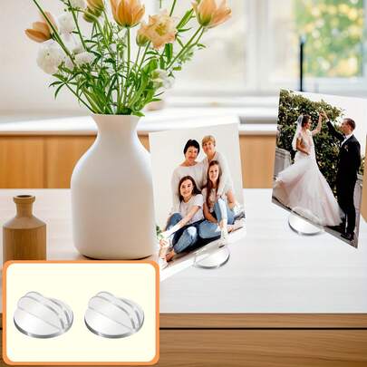 10个透明塑料卡套，尺寸2.4厘米/0.94英寸，适用于展示桌号、产品价格标签、菜单、标签、派对用品、室内装饰配件、照片夹，适用于派对和节日装饰。