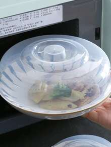 1pc Microwave- Plastic Transparent Splatter Cover, Reusable Food Bowl/Dish Lid, Refrigerator Round Lid - Multicolor - View 3