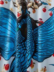 Vintage Loose Plus Size Mid-Length Kimono Cover Up, Summer Beach Cover Up Swimsuit Thin Jacket - White - View 5