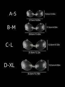 1 Pair Women's Transparent Silicone Invisible Bra, 3D Push-Up Front Closure Bra With Removable Clear Straps, Adhesive Anti-Slip For Wedding, Backless Dresses & Parties - Clear - View 8