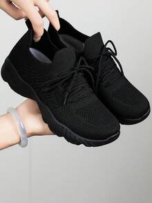 2025 New Women's Canvas Shoes Stitching Letter Color Matching Fashion Women's Sports Shoes Outdoor Leisure Hiking Climbing Party Women's Casual Sports Shoes Tennis Travel Kitchen Hospital Christmas Gift Women's Shoes - màu đen - Xem 2