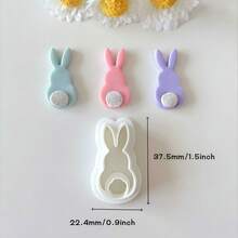 1个可爱卡通复活节兔子软陶耳环模具，DIY珠宝吊坠手工制作入门套装，手工礼物 - 白色 - 查看 3