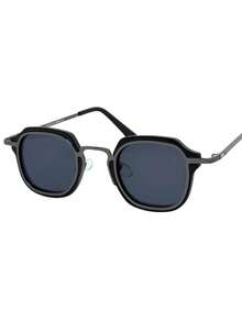 Retro Square Unisex Fashion Sunglasses With UV400 Protection - California - 黑色帶石墨色 - 查看 3