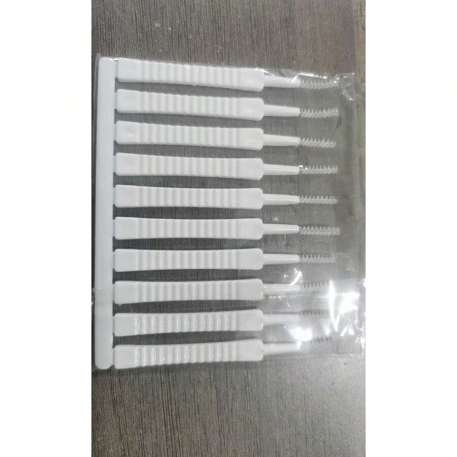 10 件装淋浴喷头清洁刷，带 S 形钩和挂钩，浴室瓷砖缝隙清洁刷，厨房用品，厨房配件，厨房工具 - 白色 - 查看 1