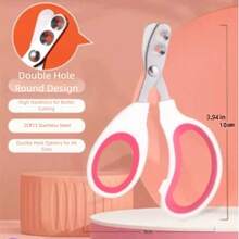Stainless Steel Round Hole Pet Nail Clippers, Cat Nail Trimmer, Cat Claw Clipper - Multicolor - View 2