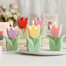 1 Nến thơm hình hoa tulip trang trí, Nến thơm họa tiết hoa lá đẹp mắt, Quà tặng thích hợp cho phòng ngủ, sinh nhật, đám cưới, tiệc mùa xuân Phục sinh (Quà tặng ngày Valentine) - hoa tulip - Xem 4