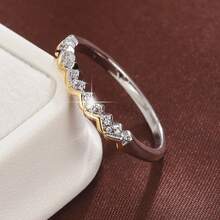 1pc Fashion Heart Shaped Artificial Zirconia Stone Women Ring - Multicolor - View 11