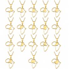 1Pc 3CM Charm African Maps Different Countries Pendants Necklaces Kenya Cameroon Senegal Ghana Morocco - Yellow Gold - View 2