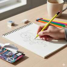 6 lápices HB, adecuados para escuela y oficina, con goma de borrar, suministros de papelería. Lápiz HB con goma de borrar, adecuado para escuela, arte, oficina, dibujo, esbozo y estudio. - A - Ver 10