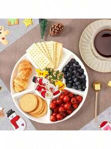 1pc Unstoppable Heart-Shaped Snack Divider Plate, Azeroth Plate, Snack Bowl, Multi-Layer Bowl Plate, Nuts, Candy And Fruit Container, Reusable Plastic Snack Plate With 4 Compartments, Suitable For Home And Restaurant - Multicolor - View 6