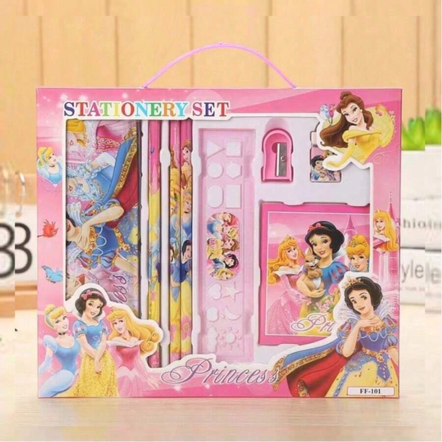 Bộ quà tặng văn phòng phẩm 8 món cho năm học mới, hộp quà tặng đồ dùng học tập, bộ văn phòng phẩm bỏ túi tiện dụng, bộ văn phòng phẩm hoạt hình, bộ bút chì, hộp đựng bút chì, quà tặng cho học sinh, quà sinh nhật, quà tặng nhỏ cho trường học. - Bộ văn phòng phẩm theo chủ đề Disney - Xem 1