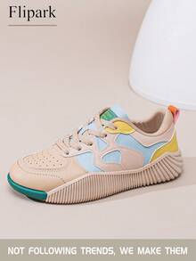 Flipark Sapatos em formato de biscoito com blocos de cores de macarons! Solas grossas, macias e flexíveis + patchwork delicado, um visual atraente para o dia a dia e para usar ao ar livre, extremamente confortáveis de usar. - Baby Azul - Ver 5