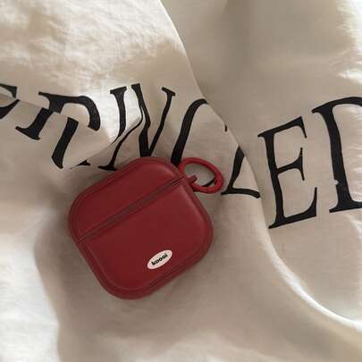 极简纯红色耳机保护套，带挂环，兼容 Pro 2，可爱 Apple 4 极简 3 新款 1/2 代耳机保护套，女士适用