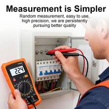 1pc Automatic Professional Digital Multimeter, Manual Range, Voltmeter/Ammeter/Ohmmeter, Measures Voltage, Current, Resistance, Tests High Frequency Electromagnetic Interference (HFE) And Continuity - Orange - View 7