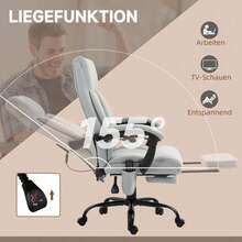 Massaging Office Chair With Reclining Function, Ergonomic Office Chair, Height-Adjustable Executive Chair With Footrest, Light Gray, For Office And Home Office Use - Grey - View 6
