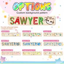 1pc Customized Name Puzzle, Personalized 3D Letter Puzzle And Wooden Name Puzzle. Ideal Gift For Baby Boys And Girls On Birthday, Christmas, Anniversary! - Candy On the Right - View 4