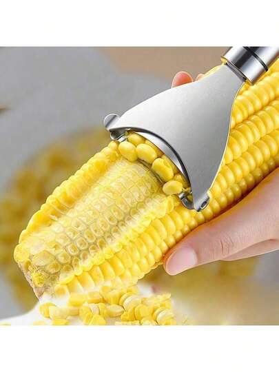 1 Pc Practical Style Silver Stainless Steel 2-In-1 Corn Peeler & Kernel Remover Durable Material Labor-Saving Tidy No Sticking/Easy To Clean & Store Breakfast Prep/Family Dinner/Daily Cooking/Restaurant Kitchen Practical Peeling Essential Gift For Mother's Day , Kitchen Essentials, Kitchen Gadgets, Home Decor, Kitchen Items, Kitchen