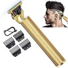 Cortadora de pelo eléctrica Vintage T9, afeitadora recargable para hombre, cortadora profesional para peluquero, nueva gran oferta IPX5 - Dorado - Ver 11