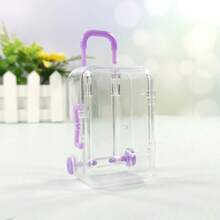Luggage-Shaped Storage Box, Movable Suitcase Jewelry Organizer, Minimalist Desktop Storage Small Accessories - 大迷你拉桿箱[黑色底殼]袋裝 - 查看 8