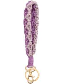 Wristlet Keychain Women Macrame Keychain & Keyring Wrist Lanyards For Keys Car Key Wrist Keychains Wristlet Bracelet - Purple - View 11