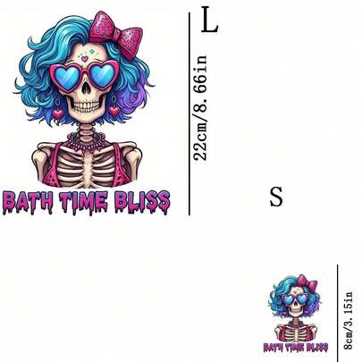 1/2/3pcs Interesting Skull Pattern Heat Transfer Stickers, Suitable For DIY T-Shirts, Jeans, Hoodies, Bags, Pillows (Mixed Colors), Holiday Handicrafts, Decorative Stickers, Clothing Embellishment, Party Decoration