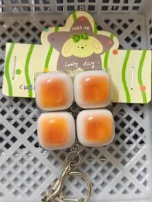 1 قطعة سلسلة مفاتيح بشكل رغيف كراميل، لعبة تخفيف التوتر، اختبار مفتاح لوحة المفاتيح الميكانيكية، حلقة مفاتيح، ديكور المكتب، تميمة الهاتف، لعبة إبداعية مضادة للقلق للأصابع - أصفر - مشاهدة 6