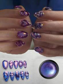Set de 8 colores de polvo de uñas cromado holográfico, pigmento de perla aurora, calidad premium para salón de uñas y decoración, 1g por frasco - Multicolor - Ver 6